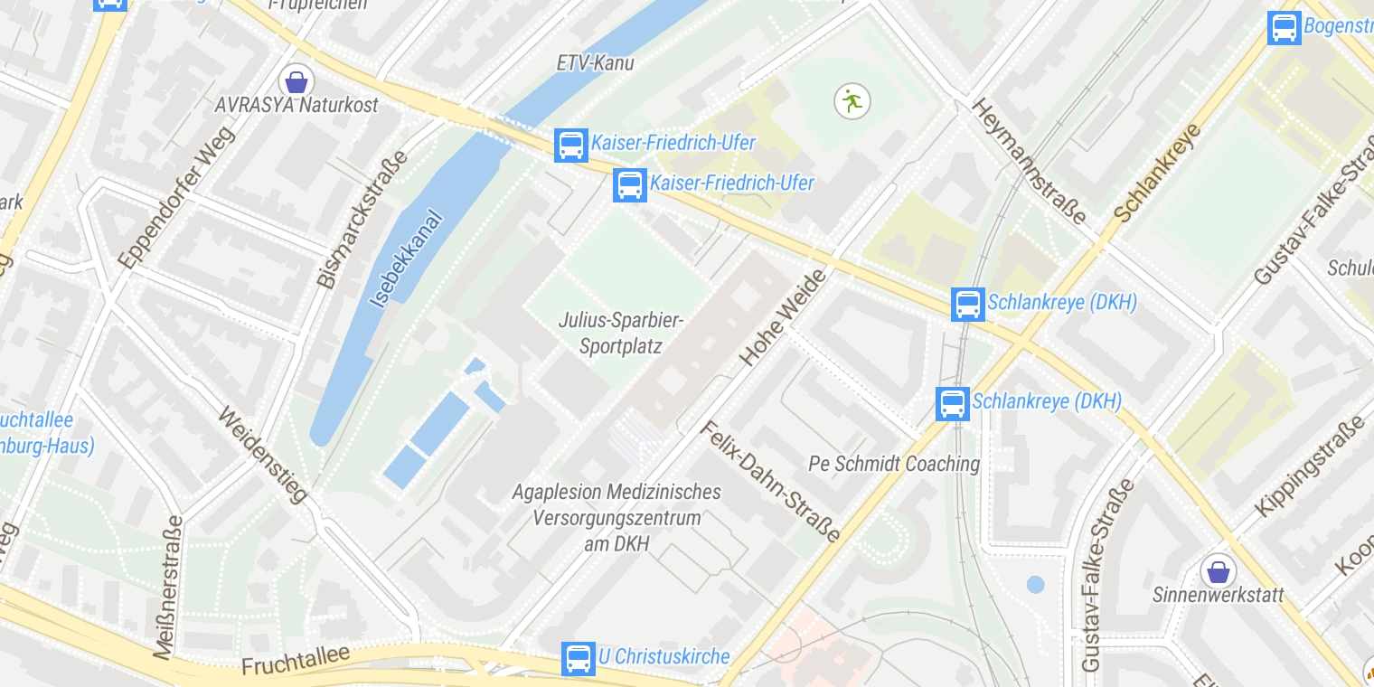 Kartenansicht Agaplesion Diakonieklinikum Hamburg