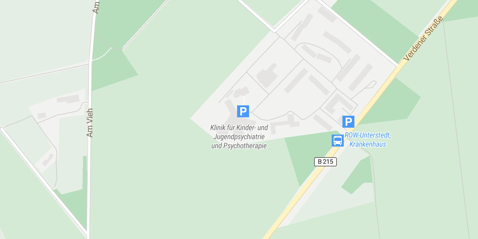 Kartenansicht Agaplesion Diakonieklinikum Rotenburg - Klinik für Kinder- und Jugendpsychiatrie, -psychotherapie und -psychosomatik