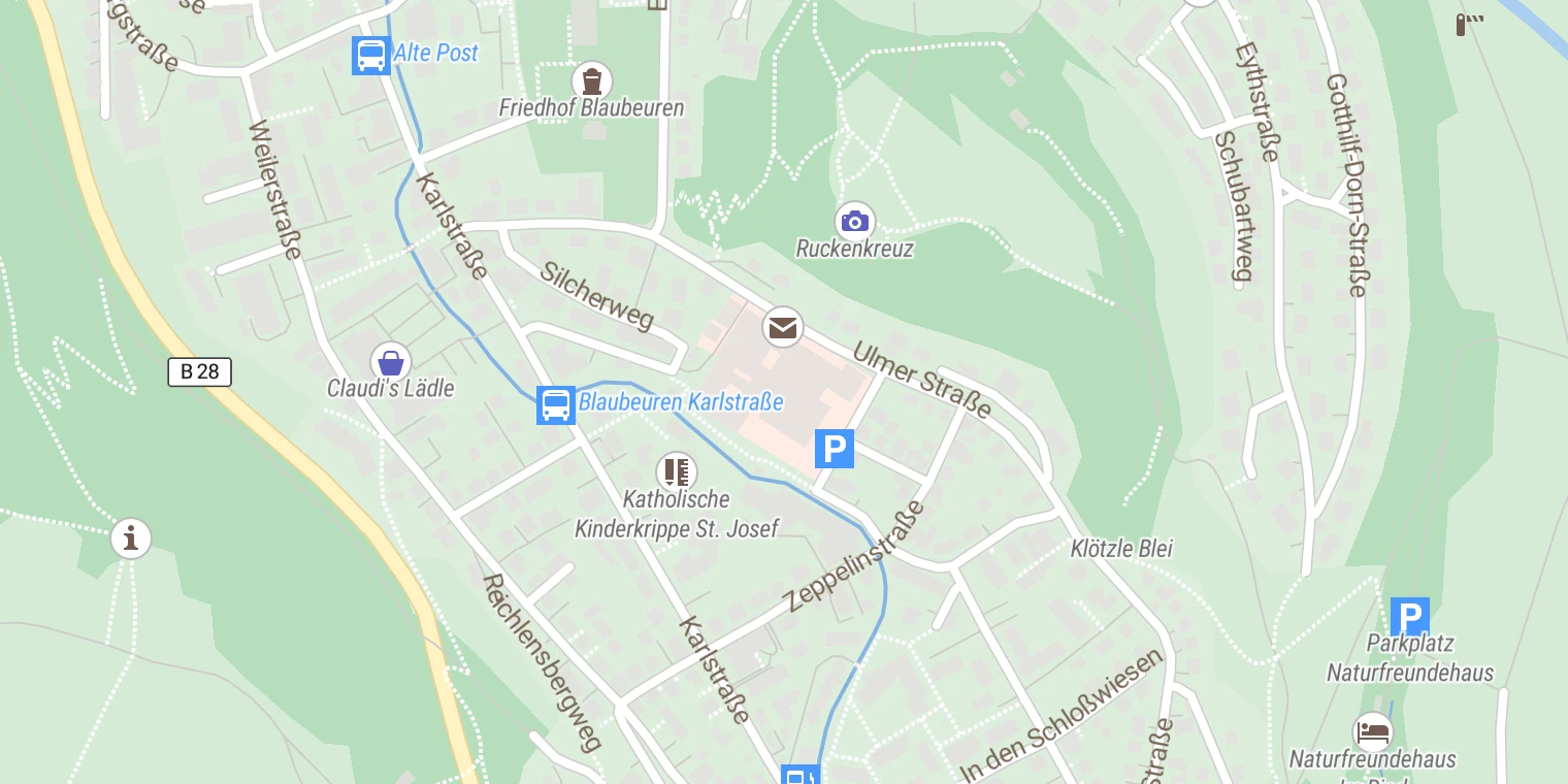 Kartenansicht Alb-Donau Klinikum (Blaubeuren)