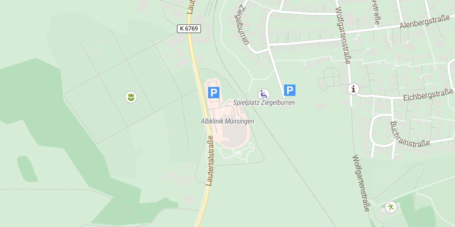 Kartenansicht Albklinik Münsingen