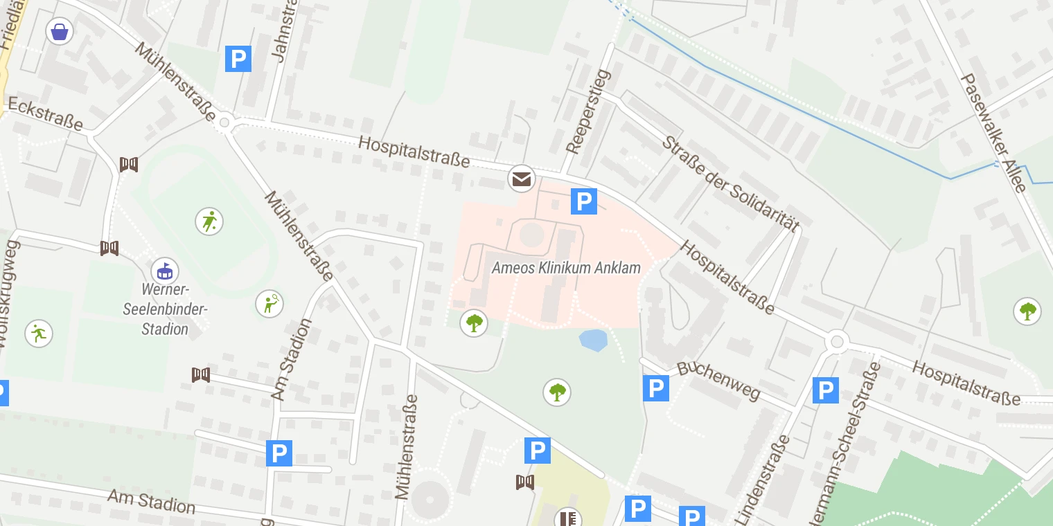 Kartenansicht AMEOS Klinikum Anklam