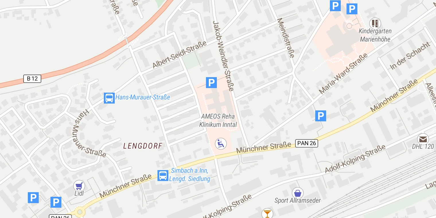 Kartenansicht AMEOS Klinikum Inntal