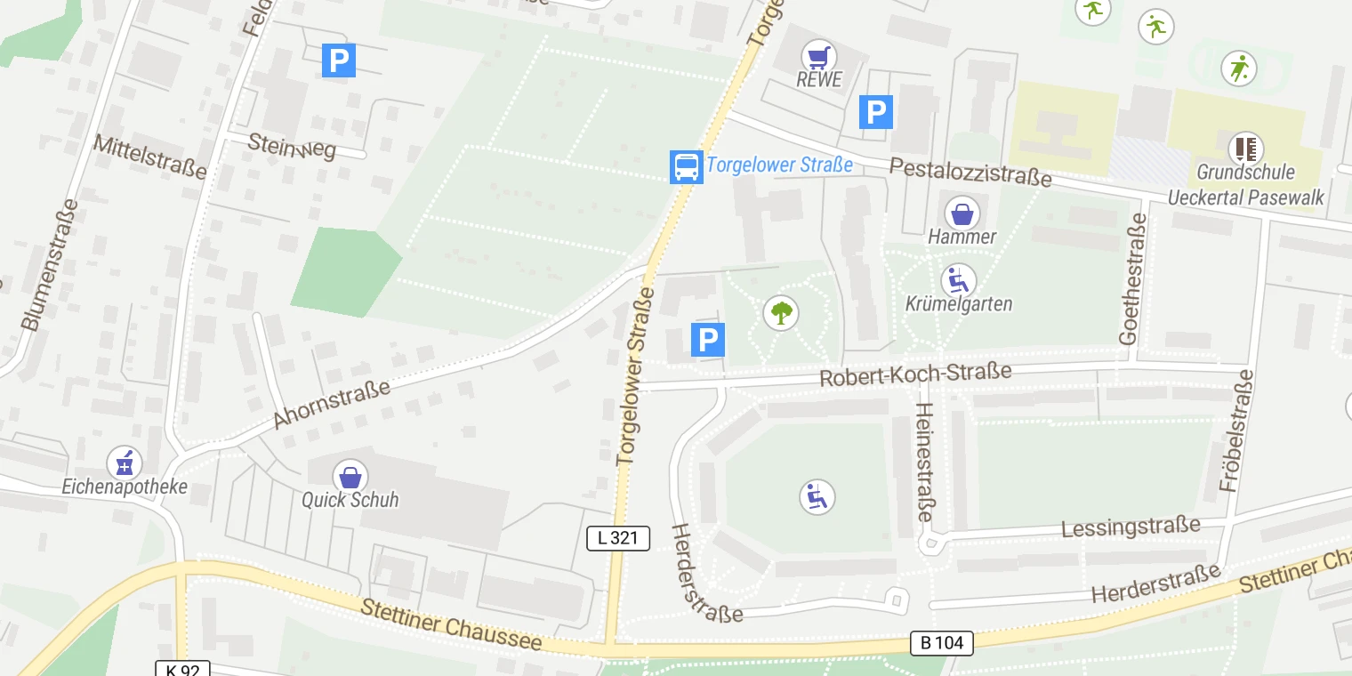 Kartenansicht AMEOS Klinikum Pasewalk