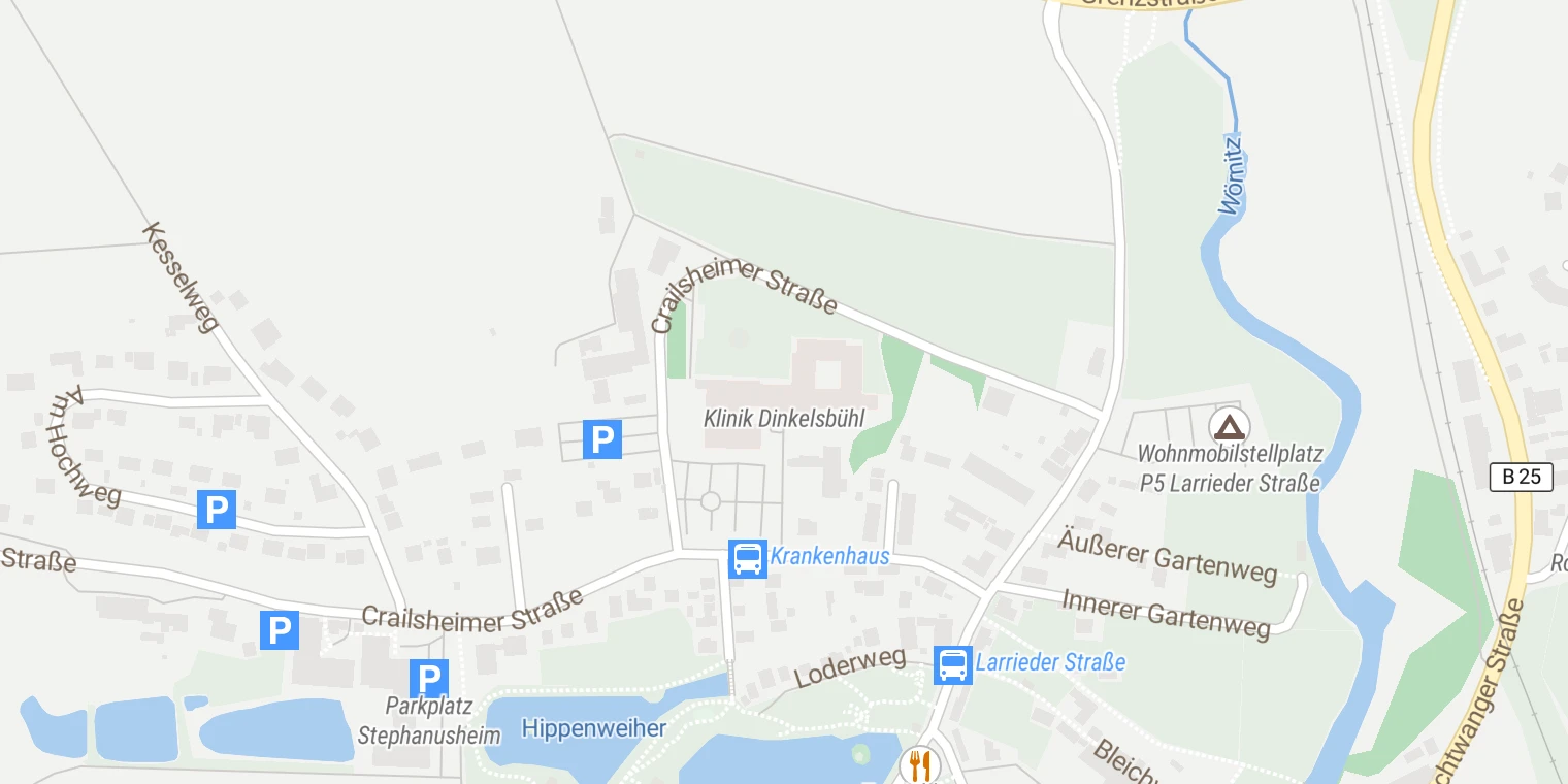Kartenansicht ANregiomed Klinik Dinkelsbühl