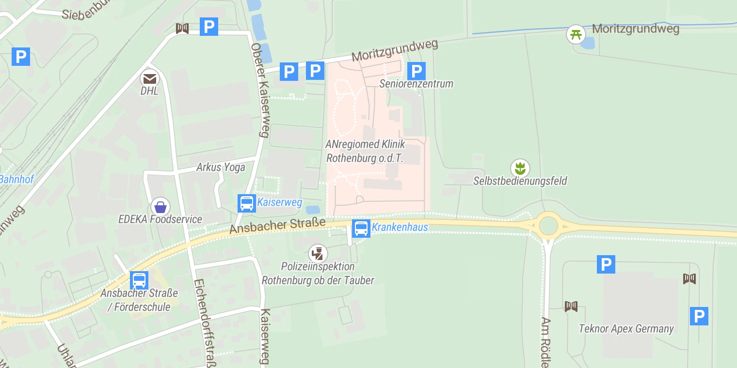 Kartenansicht ANregiomed Klinik Rothenburg