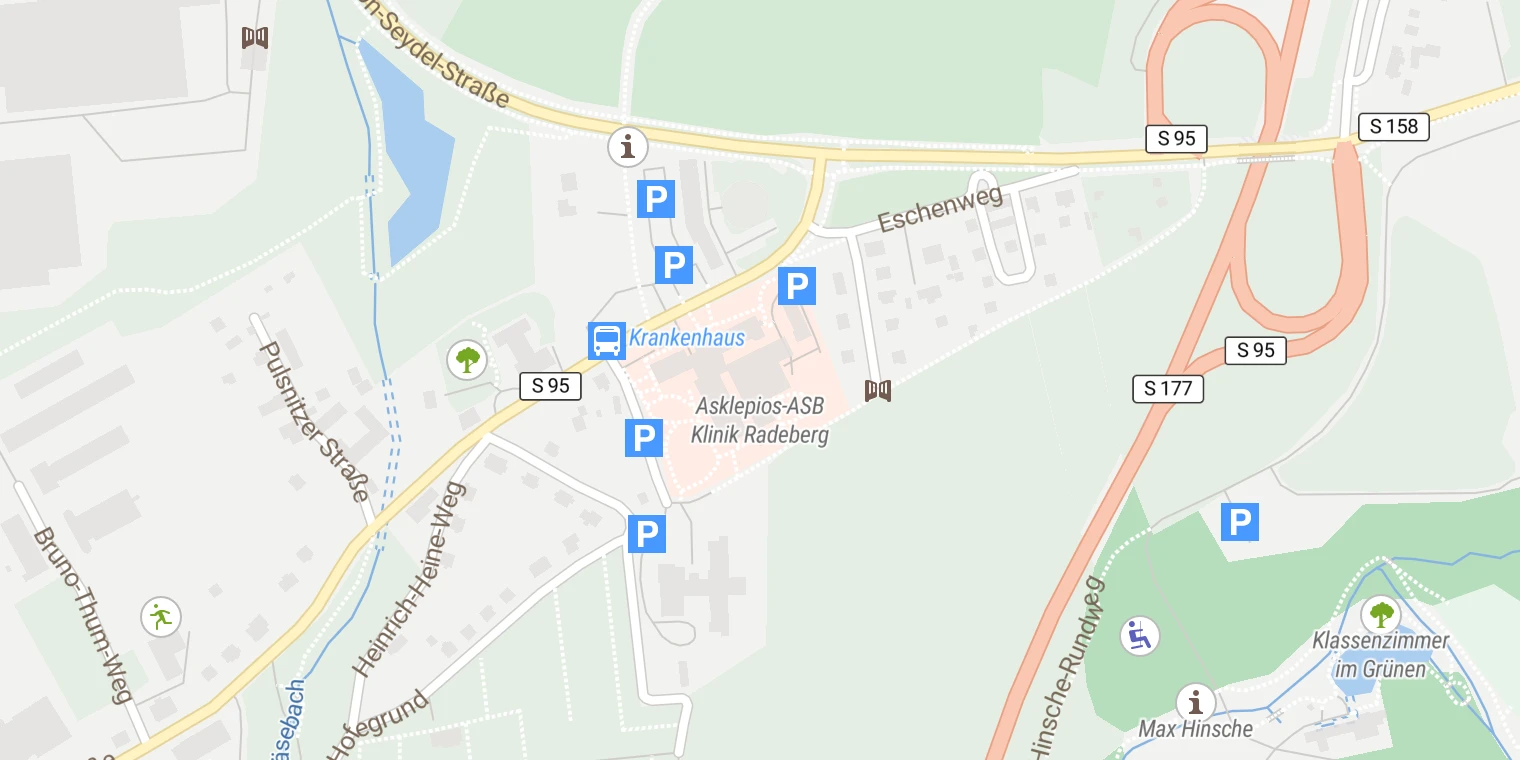 Kartenansicht Asklepios-ASB Klinik Radeberg
