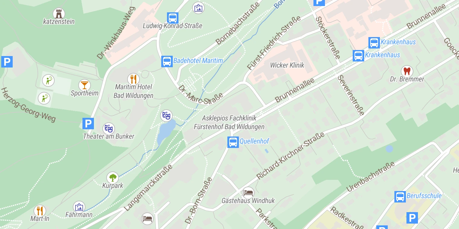 Kartenansicht Asklepios Fachklinik Fürstenhof