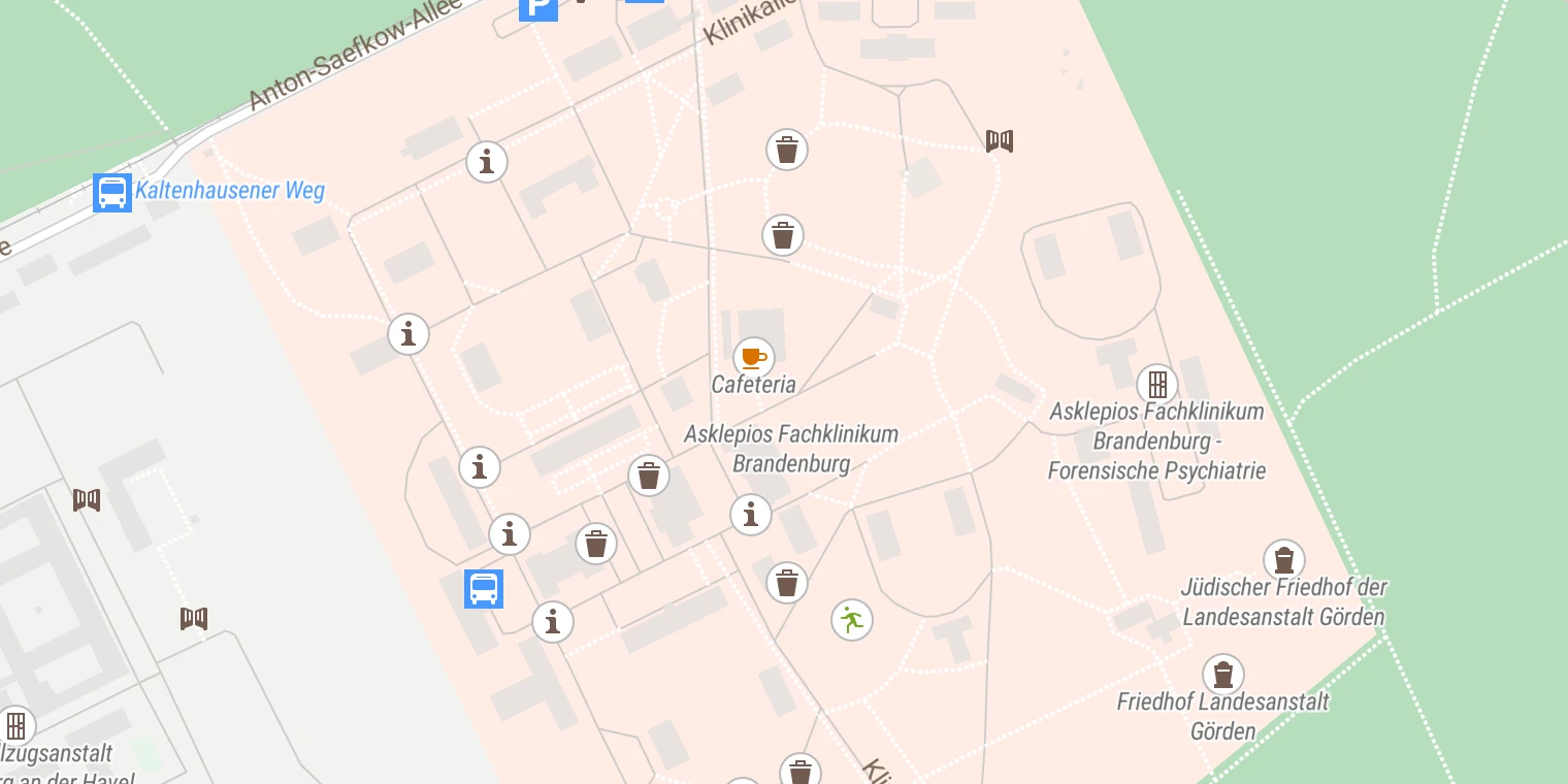 Kartenansicht Asklepios Fachklinikum Brandenburg