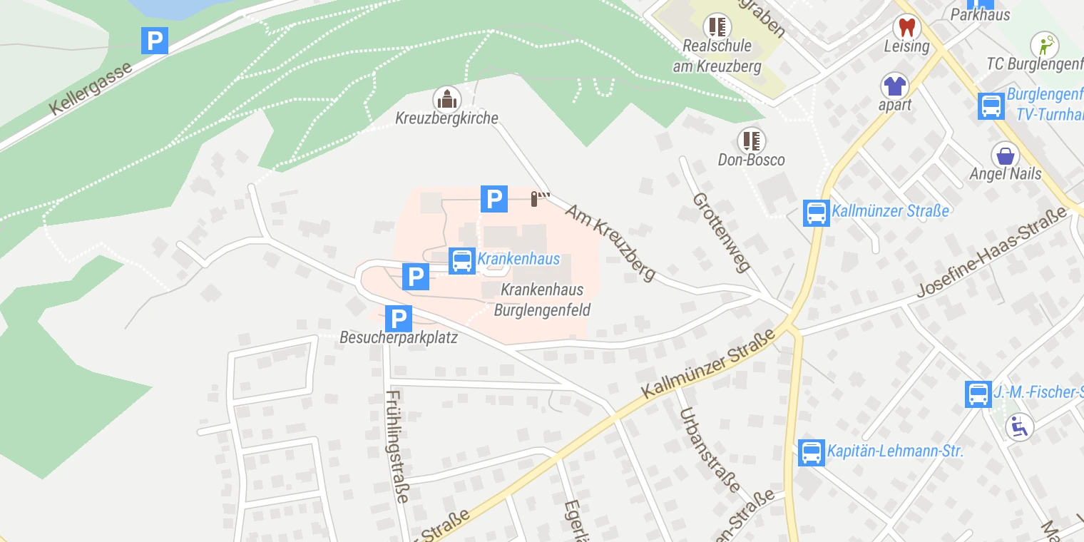 Kartenansicht Asklepios Klinik im Städtedreieck