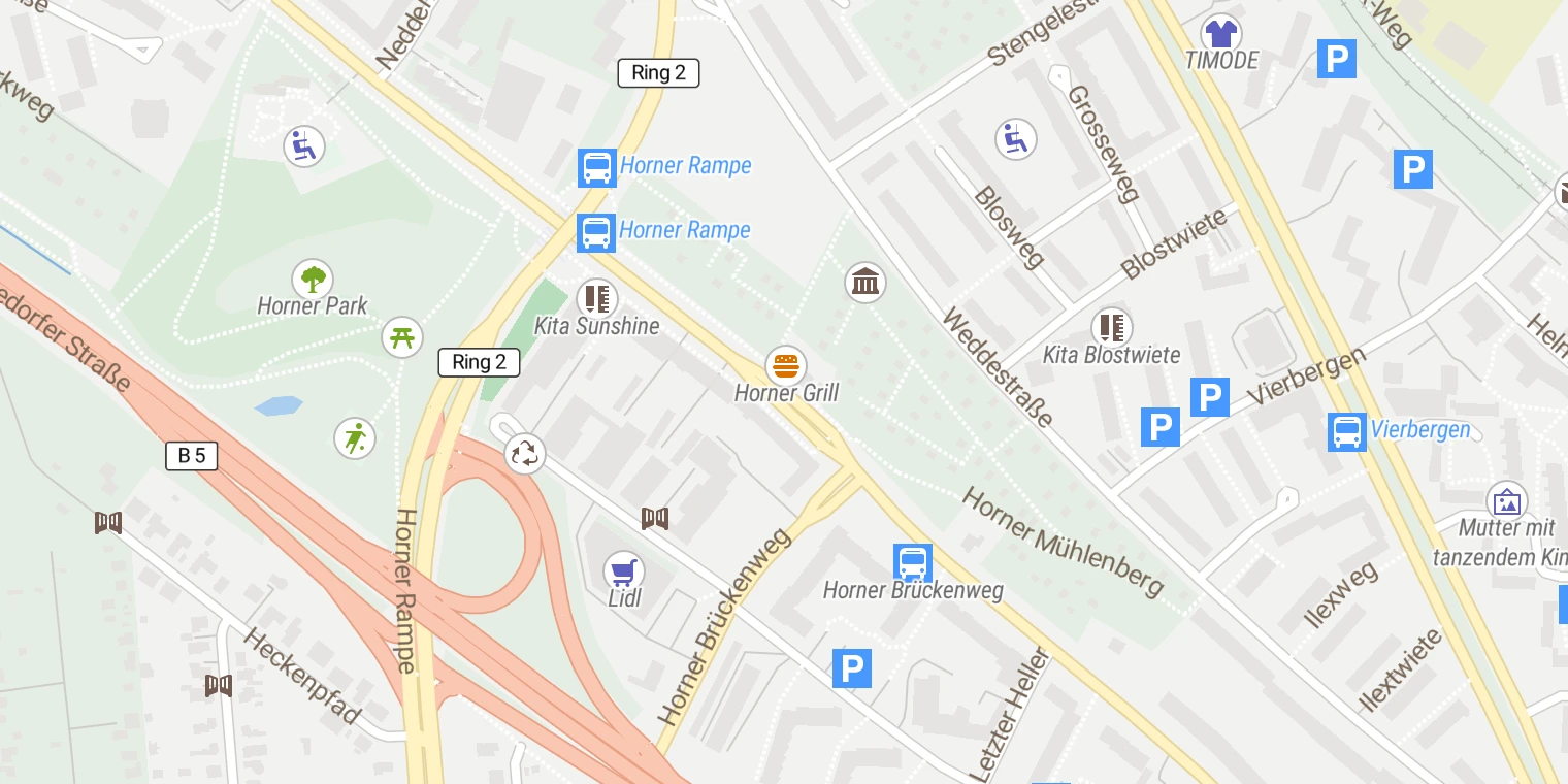 Kartenansicht Asklepios Klinik Nord - Tagesklinik Horn