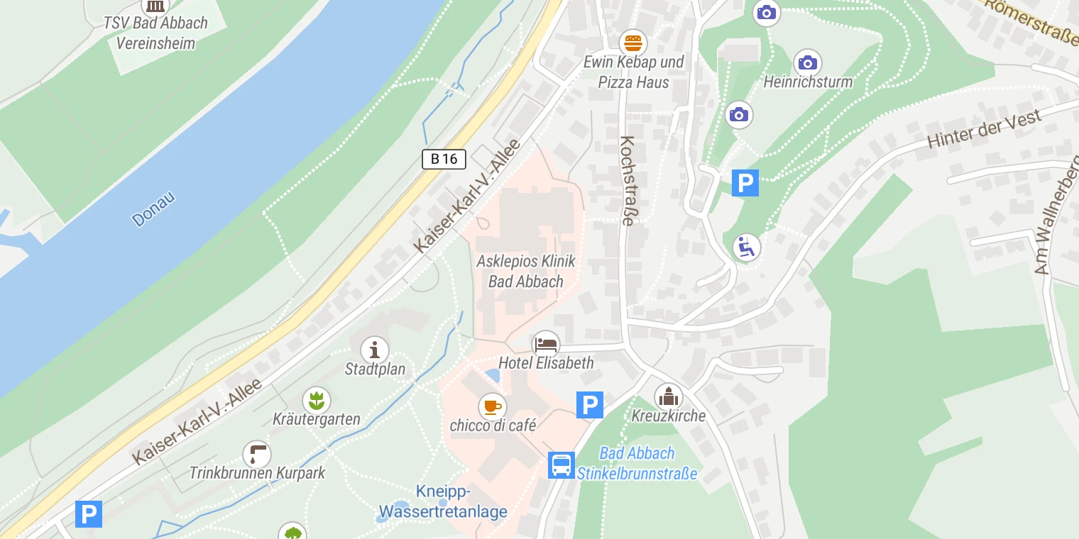 Kartenansicht Asklepios Klinikum Bad Abbach
