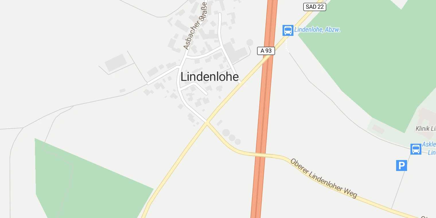 Kartenansicht Asklepios Orthopädische Klinik Lindenlohe