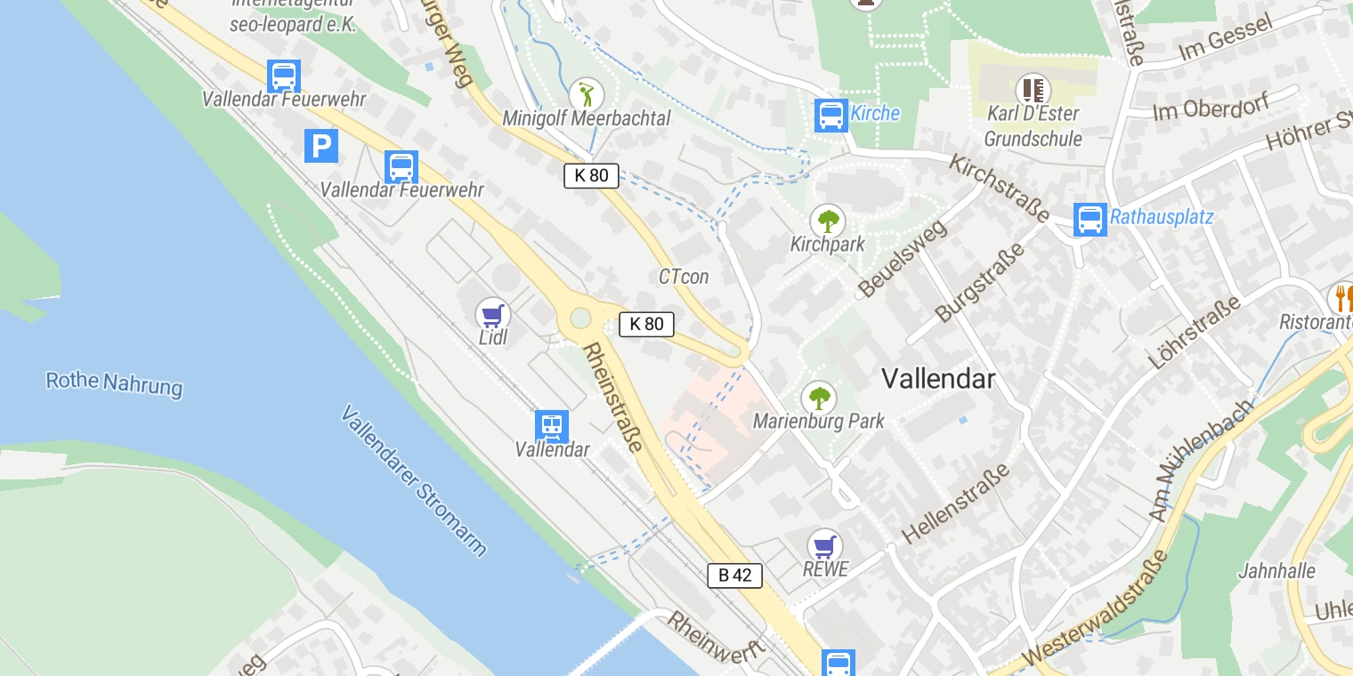 Kartenansicht BDH-Klinik Vallendar
