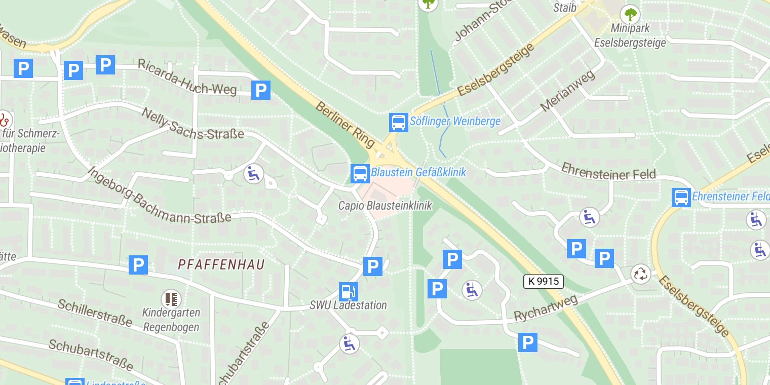 Kartenansicht BlausteinKLINIK