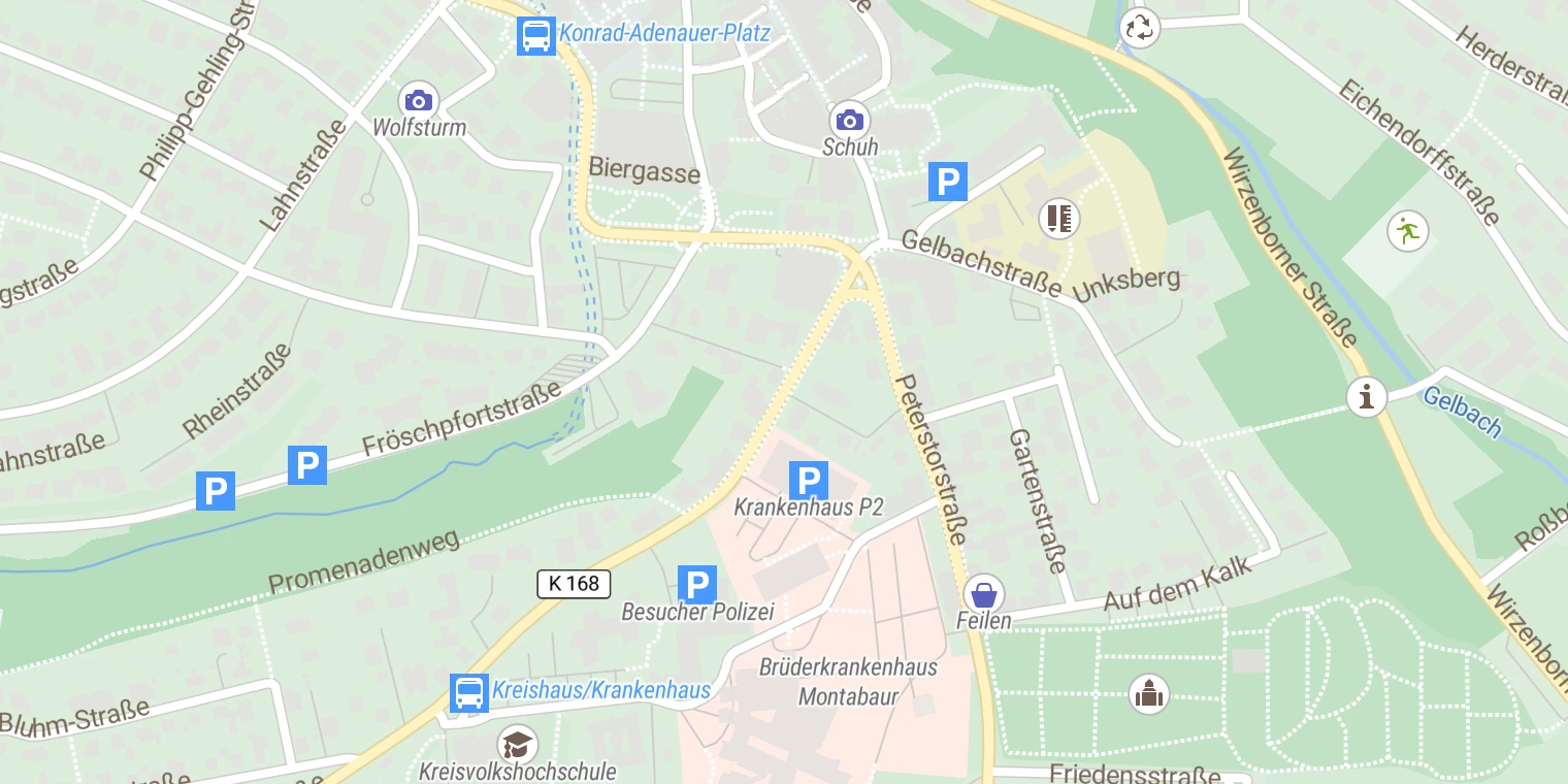 Kartenansicht Brüderkrankenhaus Montabaur