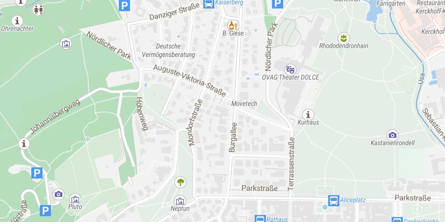 Kartenansicht Burghof-Klinik Bad Nauheim
