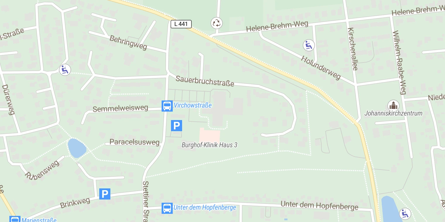 Kartenansicht Burghof-Klinik Haus 3 u . 4