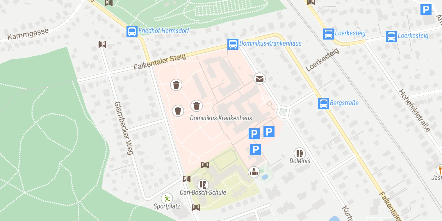 Kartenansicht Caritas-Klinik Dominikus