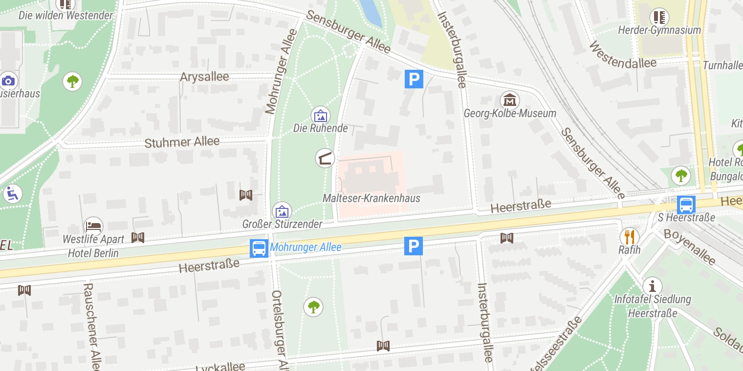 Kartenansicht Caritas-Klinik St. Anna Berlin-Charlottenburg