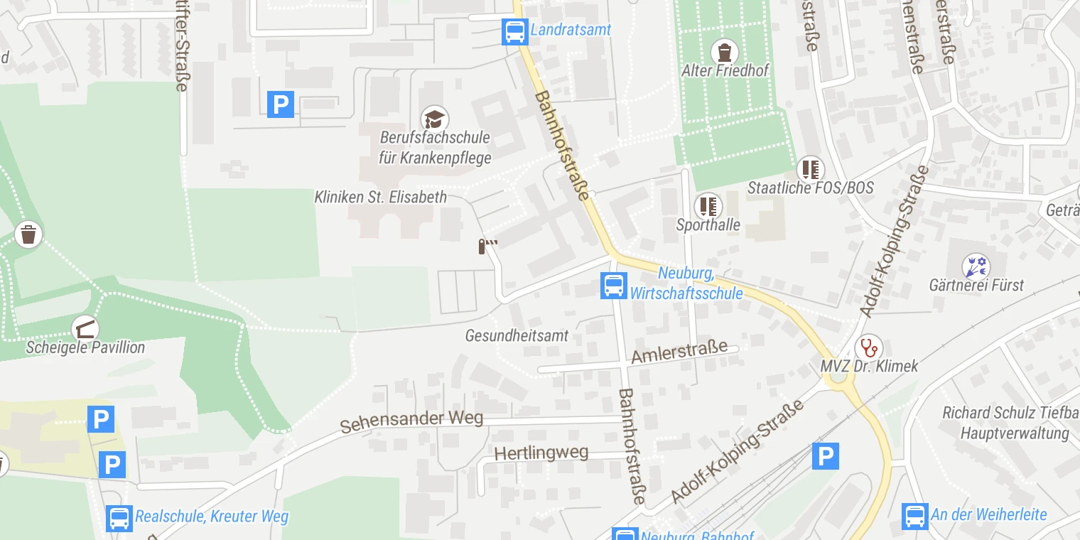 Kartenansicht Danuvius Klinik Neuburg