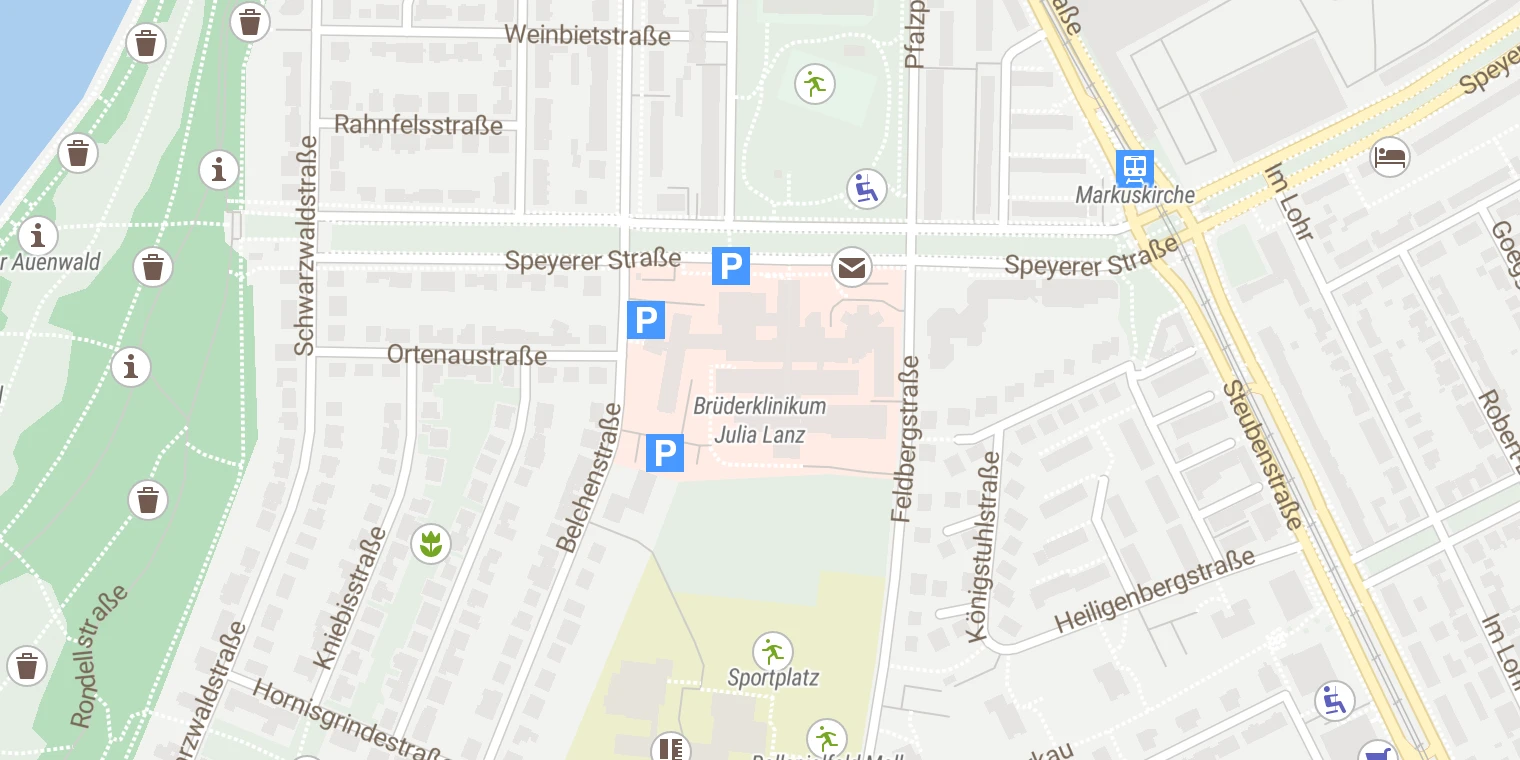 Kartenansicht Diako Mannheim