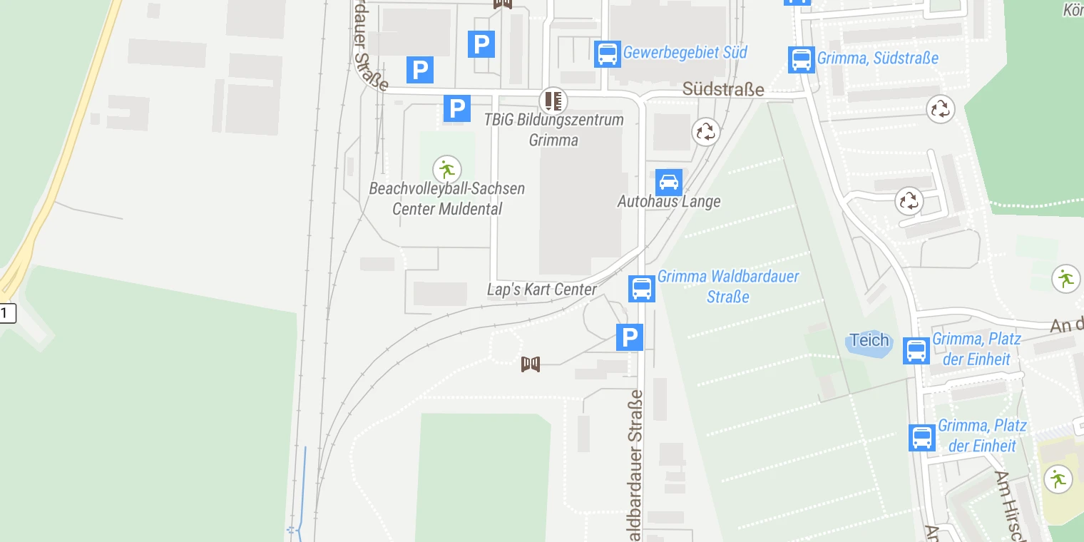Kartenansicht Diakonie Kliniken Zschadraß - Fachkrankenhaus für Psychiatrie, Psychotherapie und Neurologie: Tagesklinik Grimma