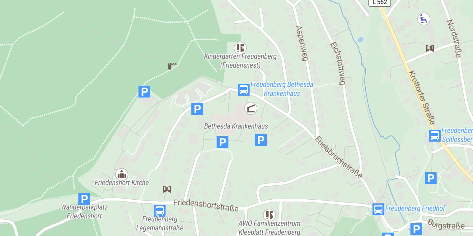Kartenansicht Diakonie Klinikum Krankenhaus Bethesda
