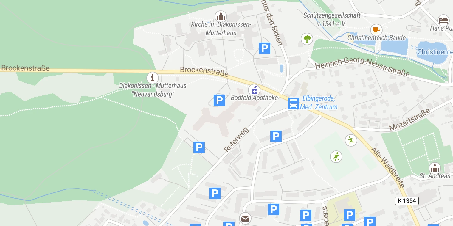 Kartenansicht Diakonie-Krankenhaus Elbingerode