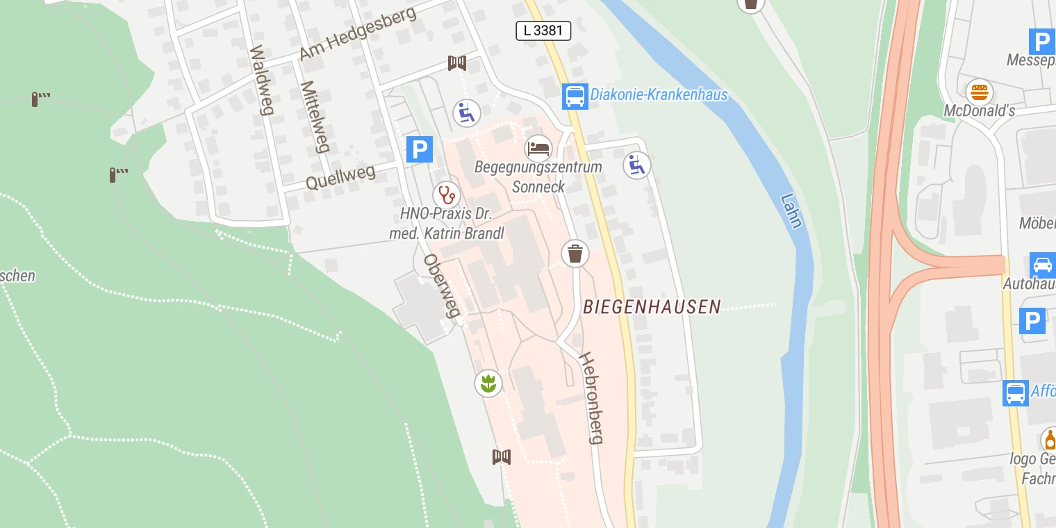 Kartenansicht Diakonie-Krankenhaus Wehrda