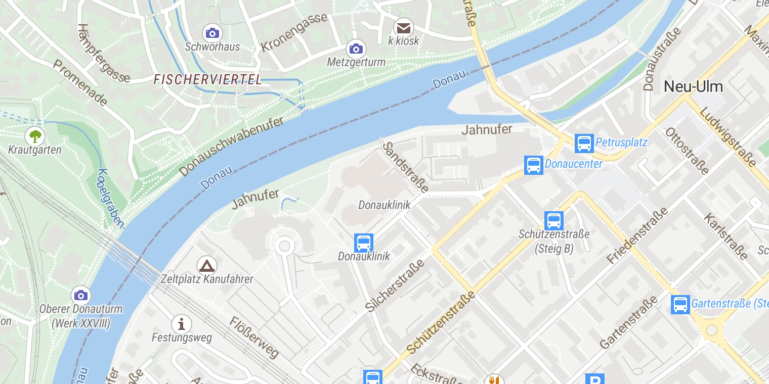 Kartenansicht Donauklinik Neu-Ulm