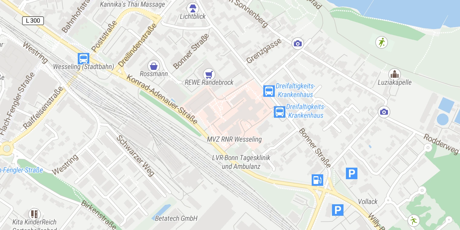 Kartenansicht Dreifaltigkeits-Krankenhaus Wesseling