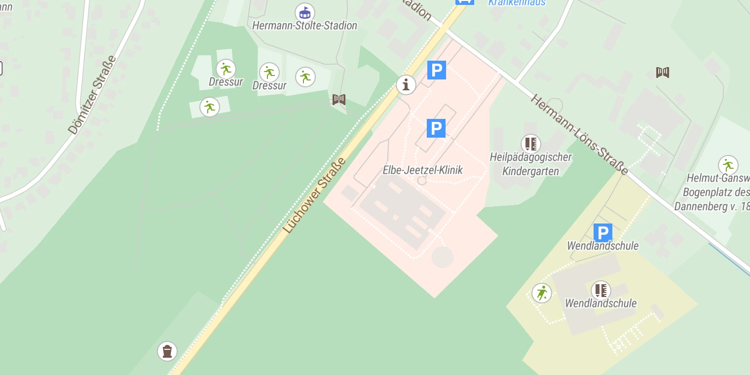 Kartenansicht Elbe-Jeetzel-Klinik Dannenberg