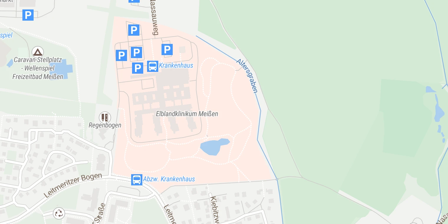 Kartenansicht Elblandklinikum Meißen