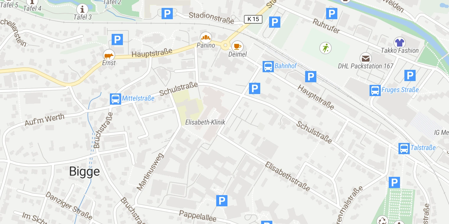 Kartenansicht Elisabeth-Klinik
