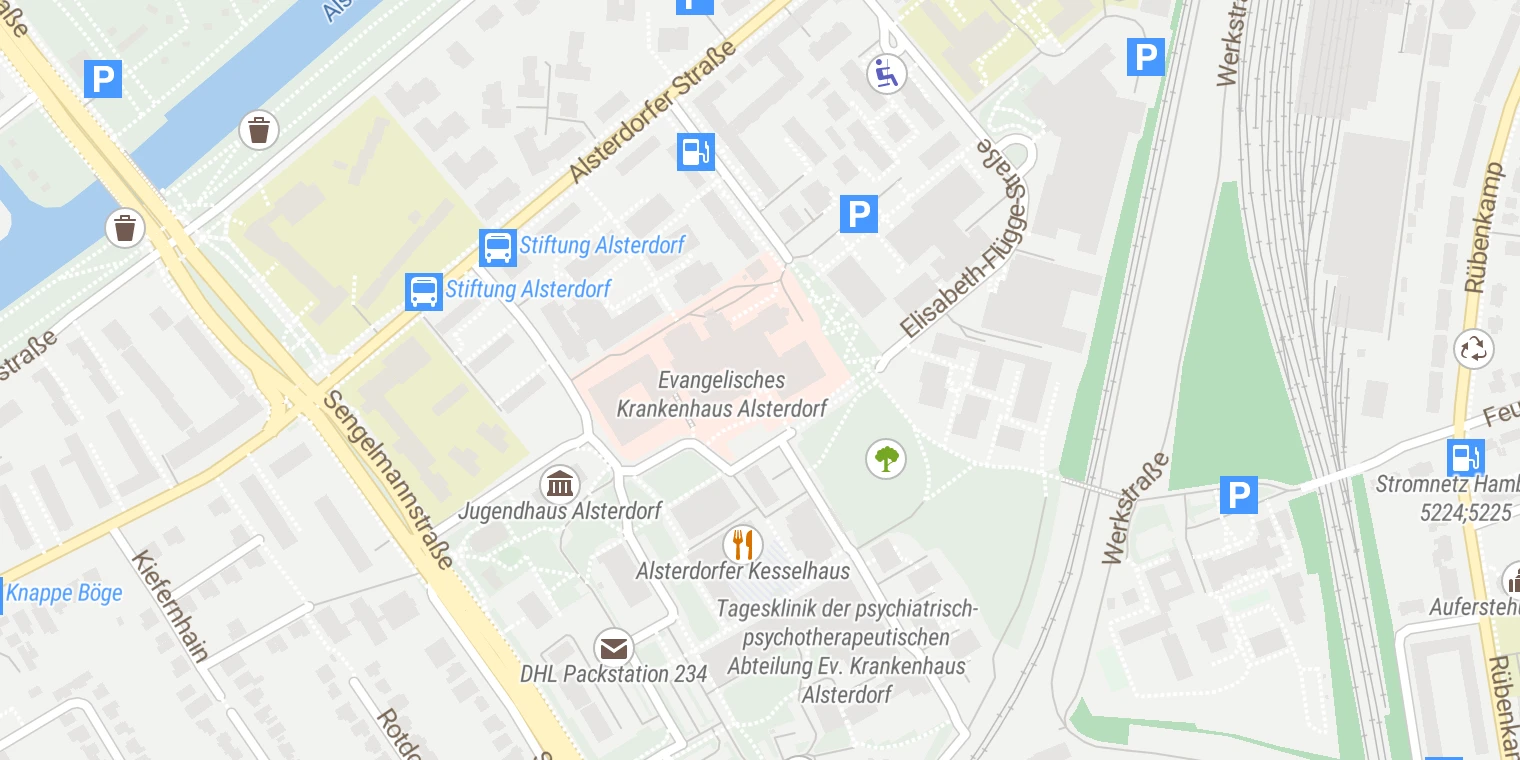 Kartenansicht Epilepsie Monitoring Neuropädiatrie Alsterdorf