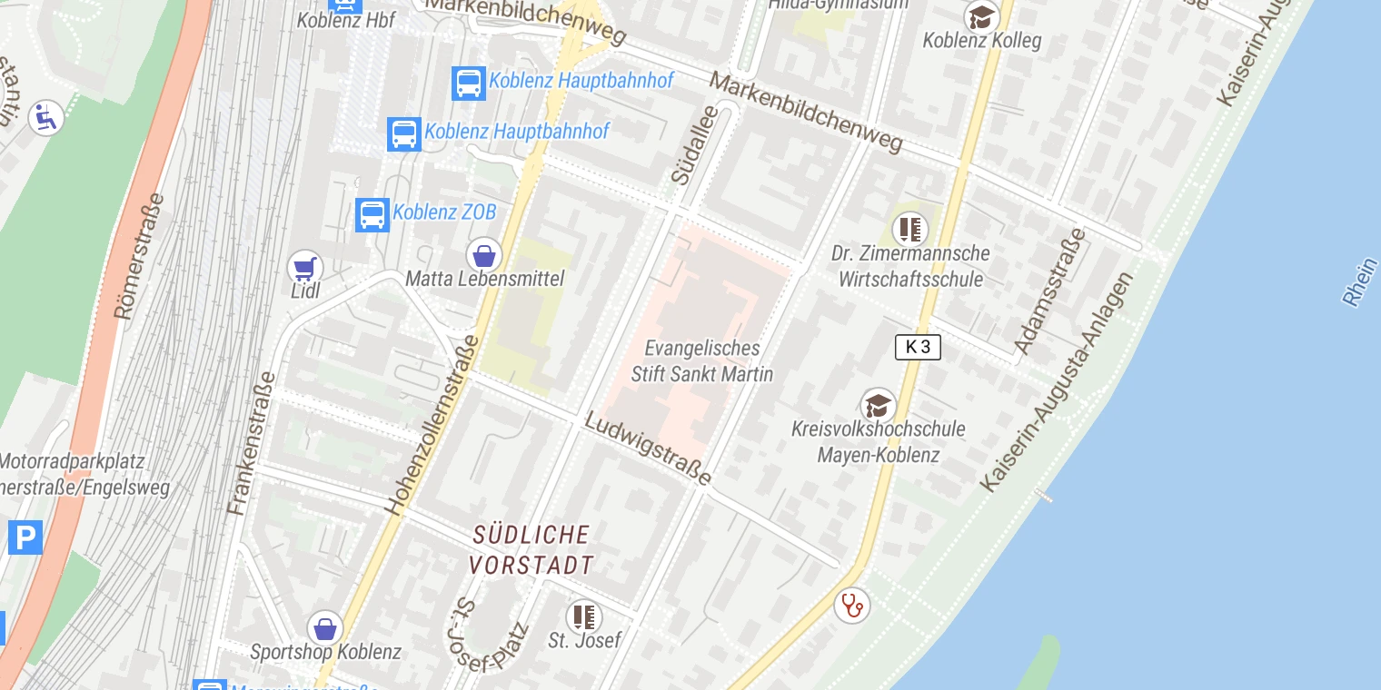Kartenansicht Ev. Stift. St. Martin