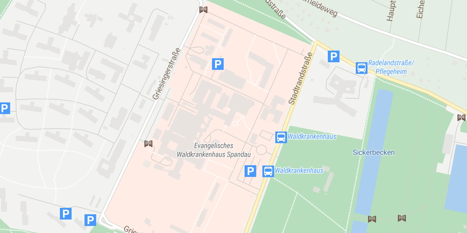 Kartenansicht Evangelisches Waldkrankenhaus Spandau