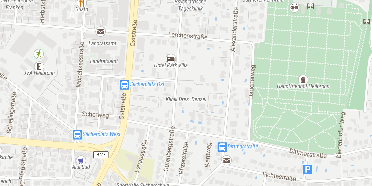 Kartenansicht Fachklinik Dres. Denzel