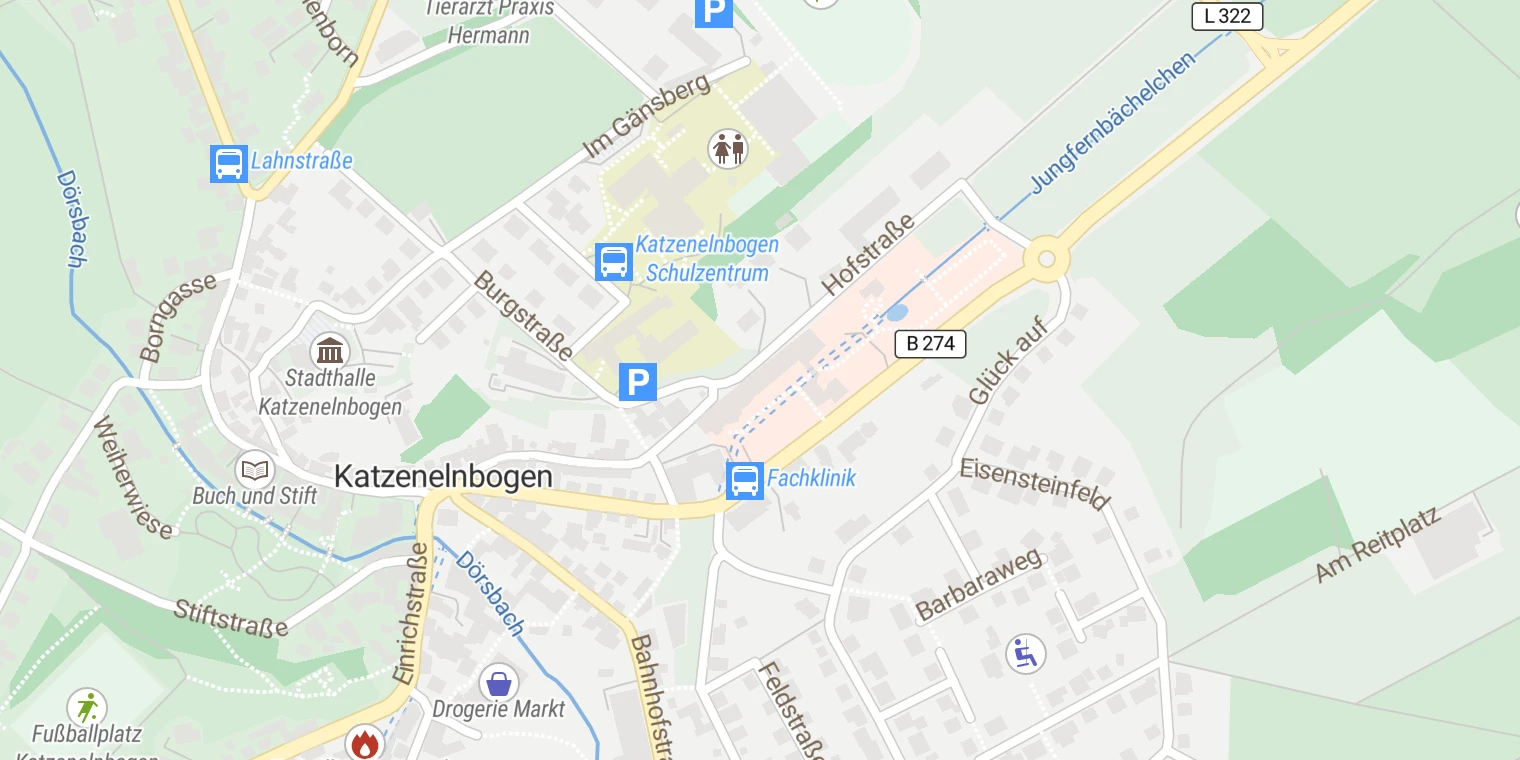 Kartenansicht Fachklinik Katzenelnbogen