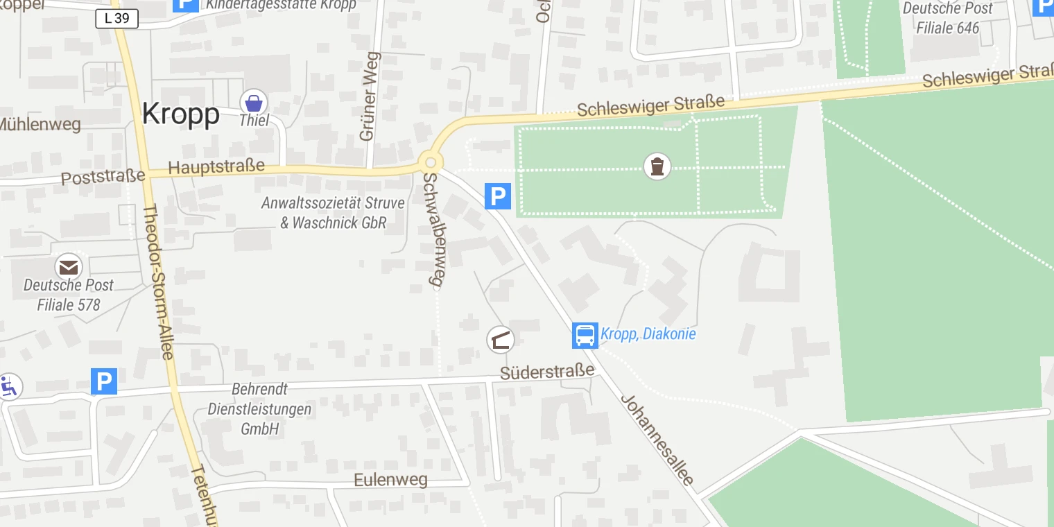 Kartenansicht Fachkrankenhaus für Psychiatrie und Tagesklinik für Gerontopsychiatrie Kropp