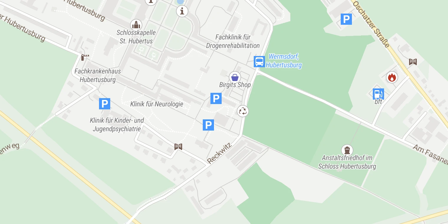 Kartenansicht Fachkrankenhaus Hubertusburg