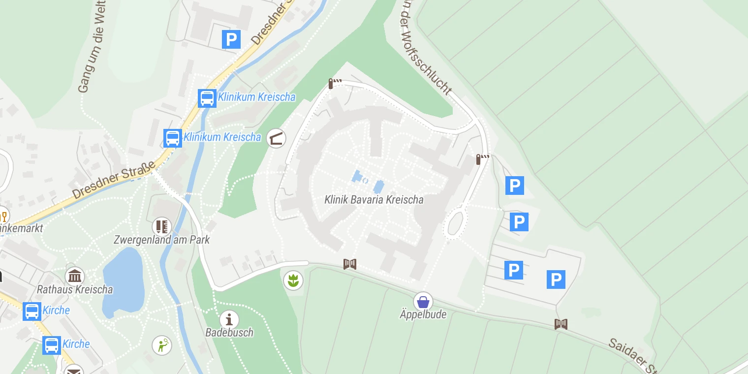 Kartenansicht Fachkrankenhaus Kreischa