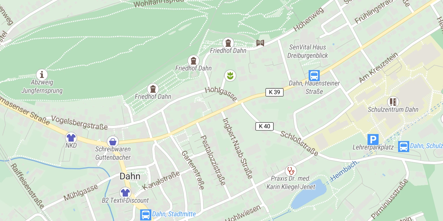 Kartenansicht Felsenland Klinik Dahn