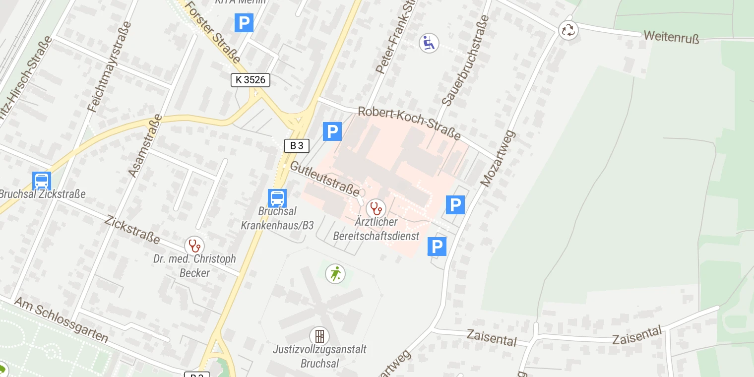 Kartenansicht Fürst-Stirum-Klinik Bruchsal