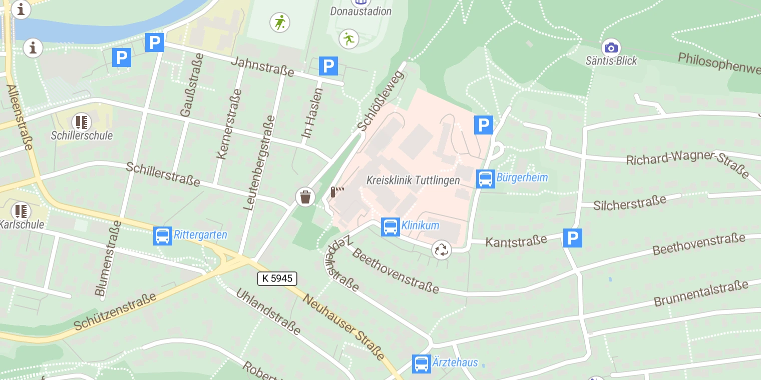 Kartenansicht Gesundheitszentrum Tuttlingen