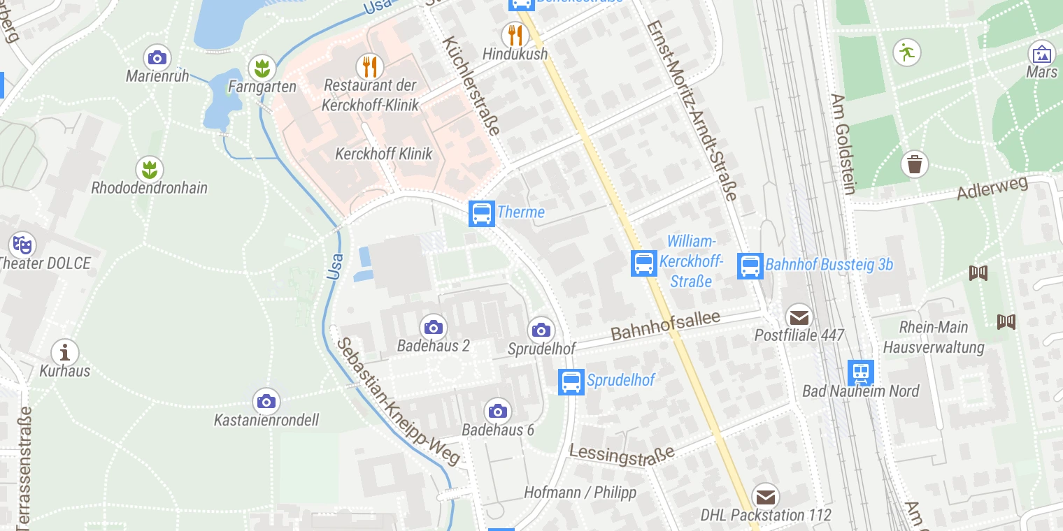 Kartenansicht GZW Diabetes-Klinik Bad Nauheim