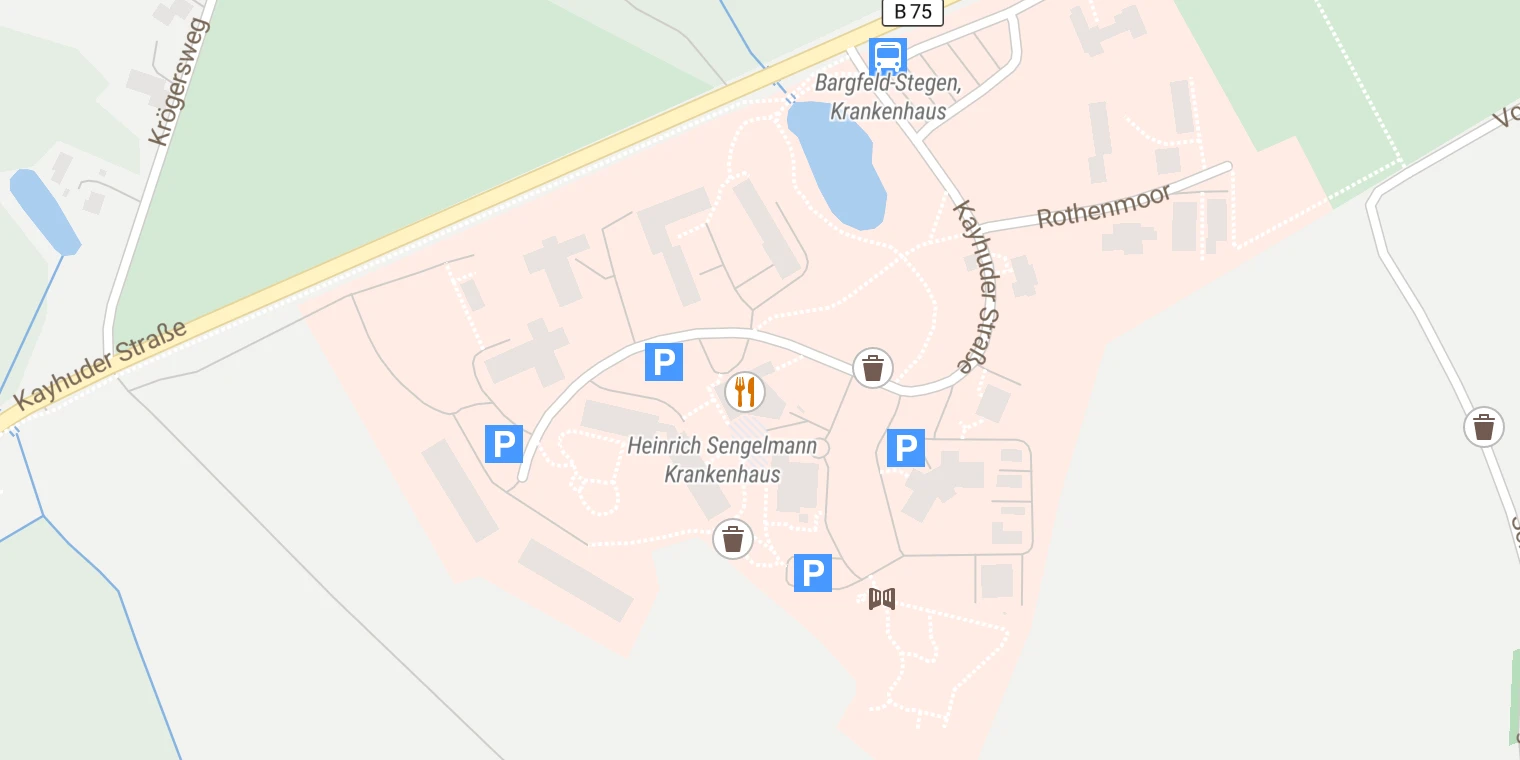 Kartenansicht Heinrich Sengelmann Krankenhaus