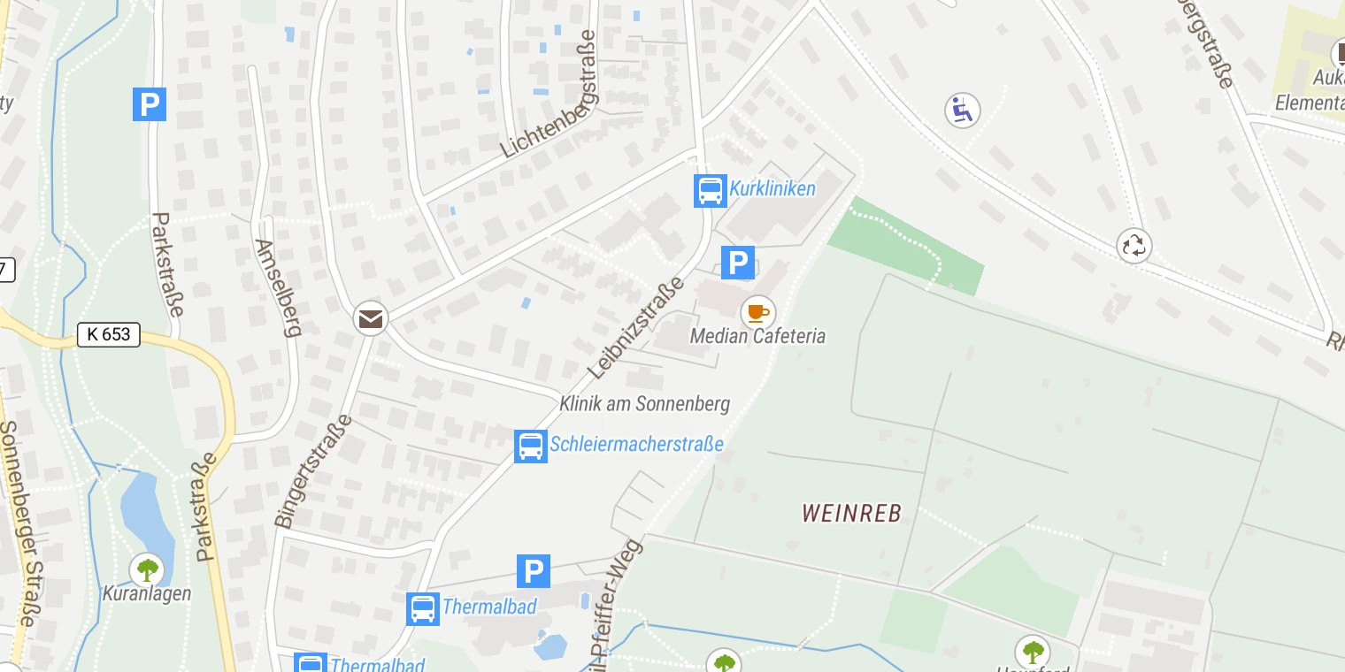 Kartenansicht Helios Aukamm-Klinik Wiesbaden