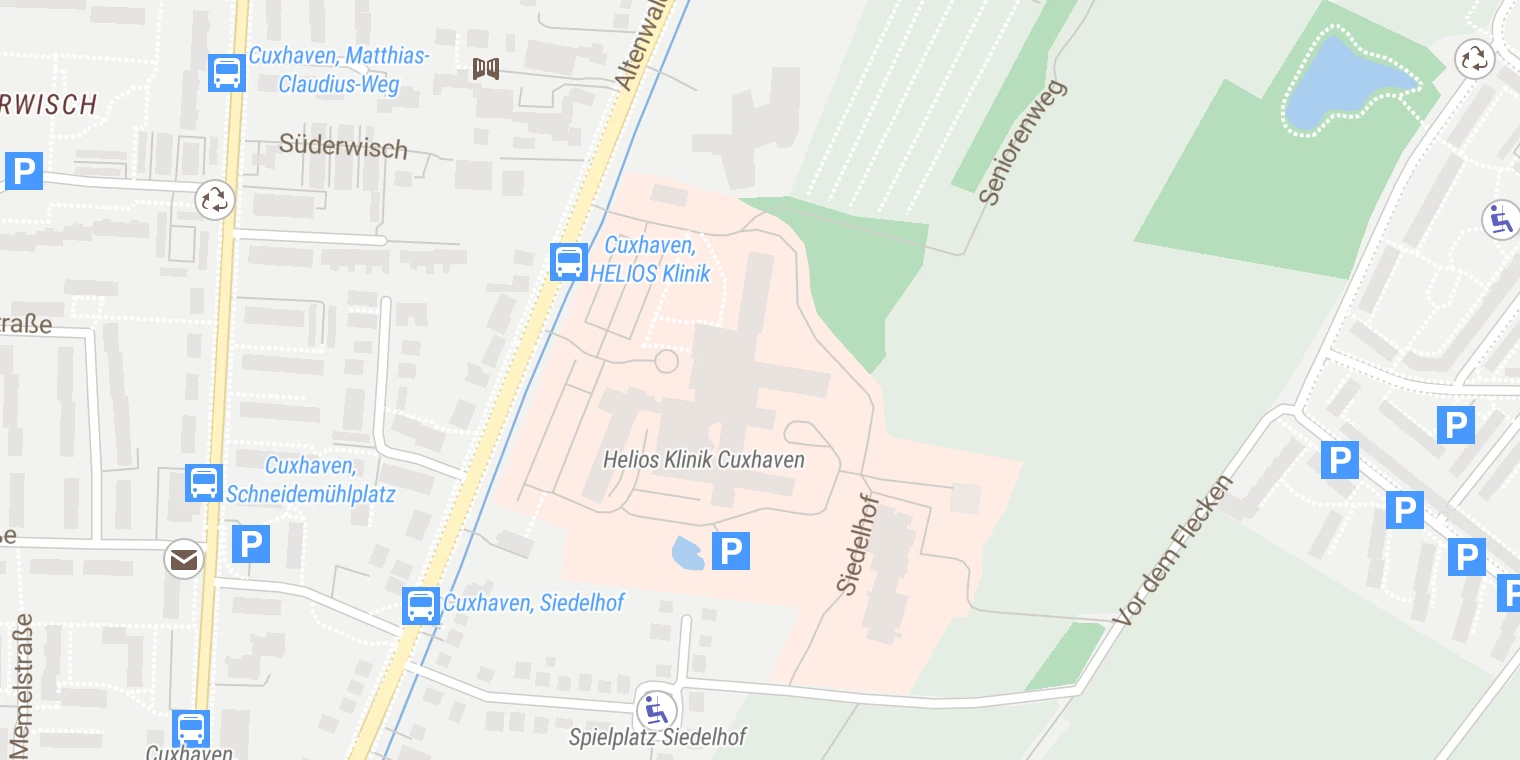 Kartenansicht Helios Klinik Cuxhaven