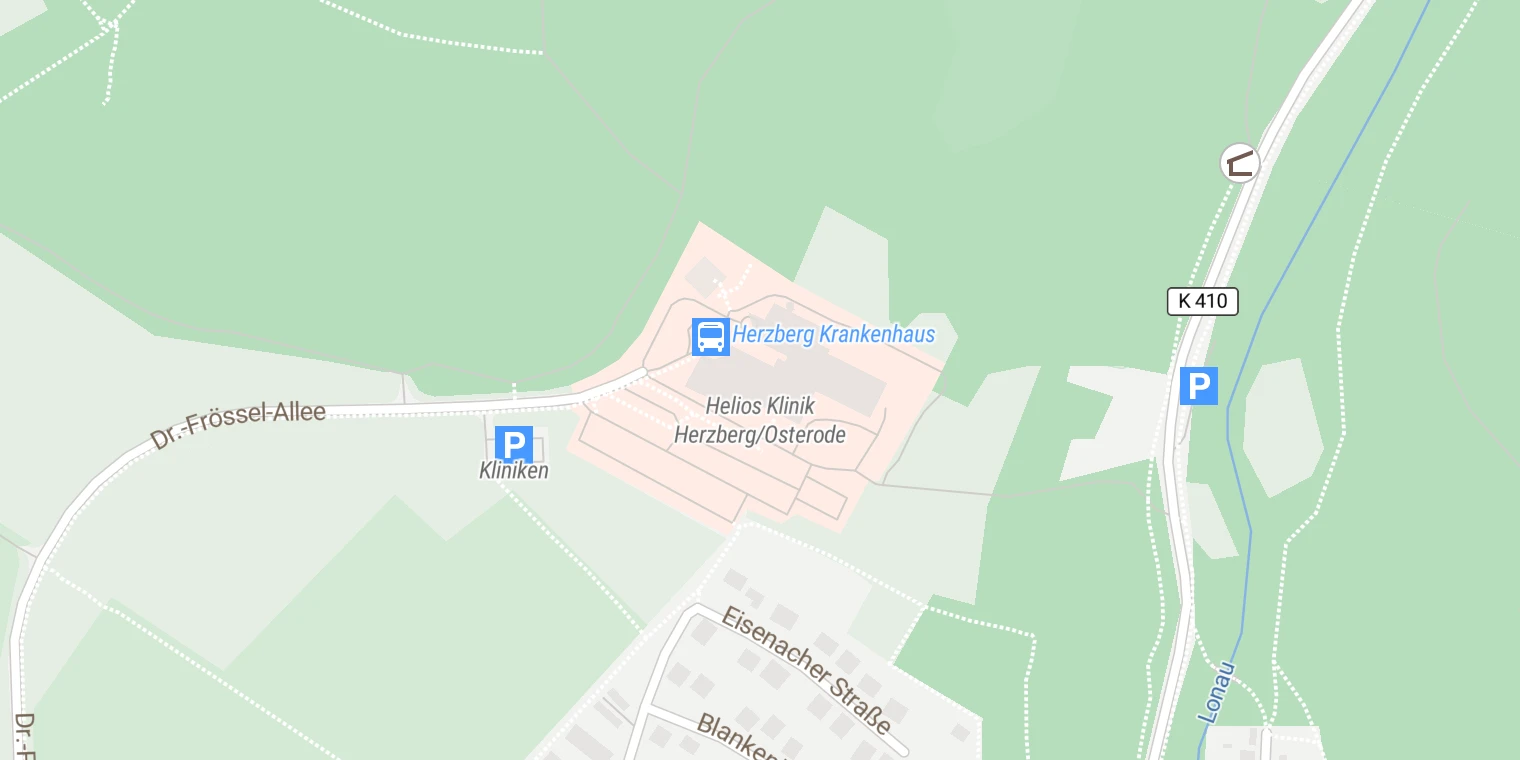 Kartenansicht Helios Klinik Herzberg/Osterode